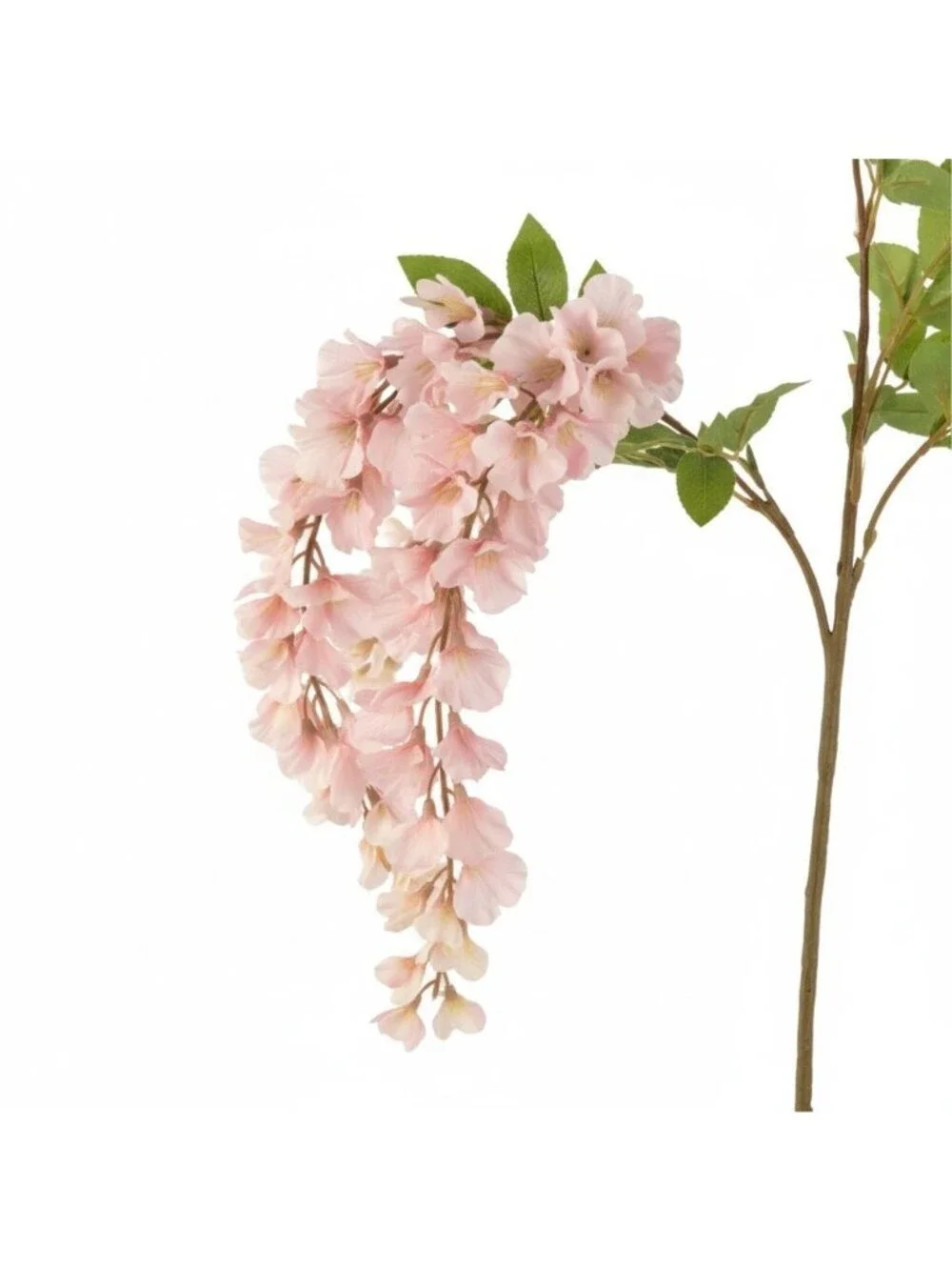 Blush Pink Wisteria Stem 43 Inch Artificial Hanging Flowers Silk Wisteria Spray